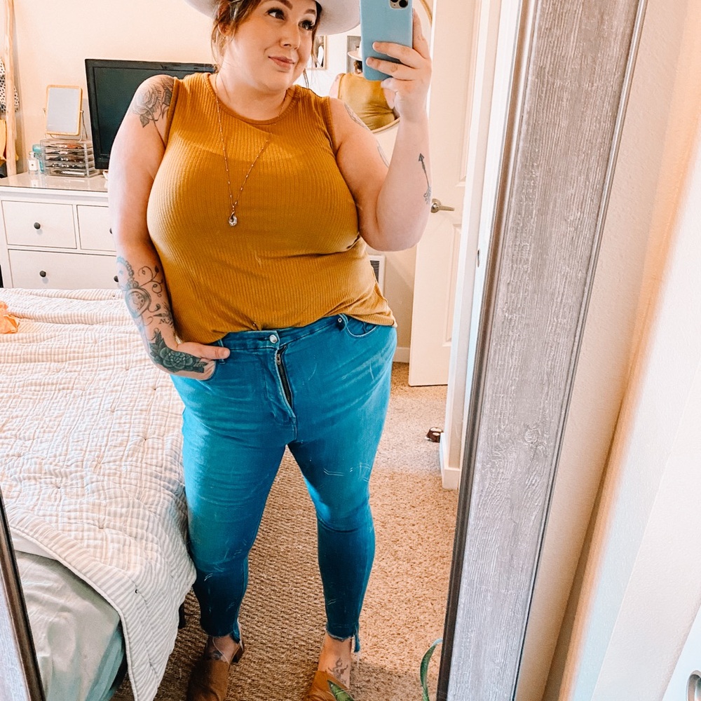 Old Navy Mustard Ribbed Top